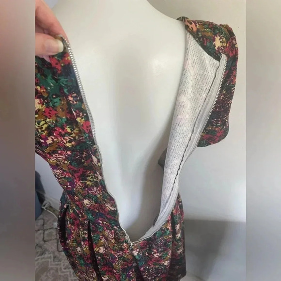 LuLaRoe Dark Rose Amelia Dress Rare Print Pleated Pockets Size Large 14/16 0188 - Picture 7 of 12